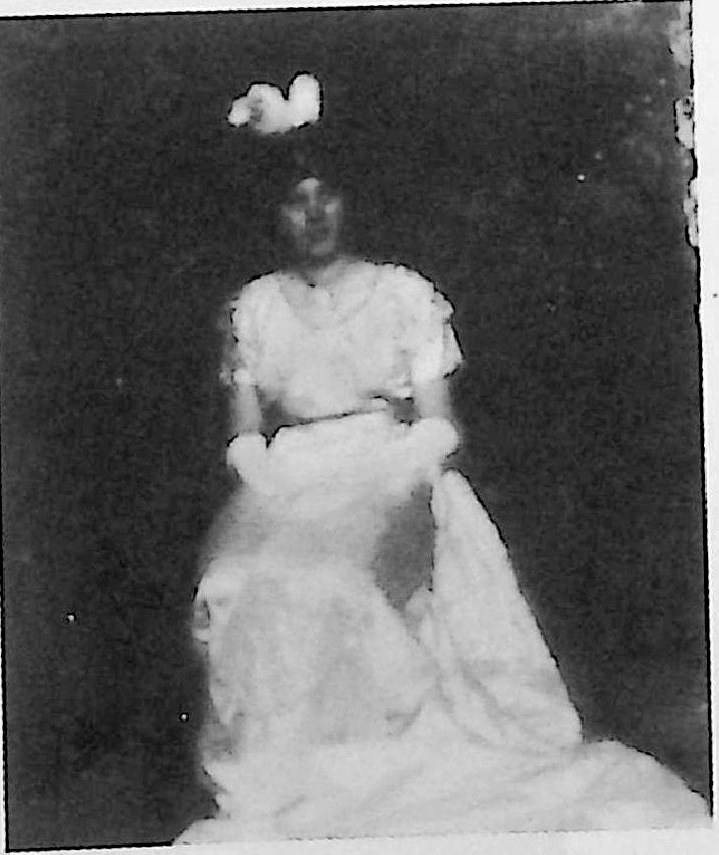 In her coming-out dress