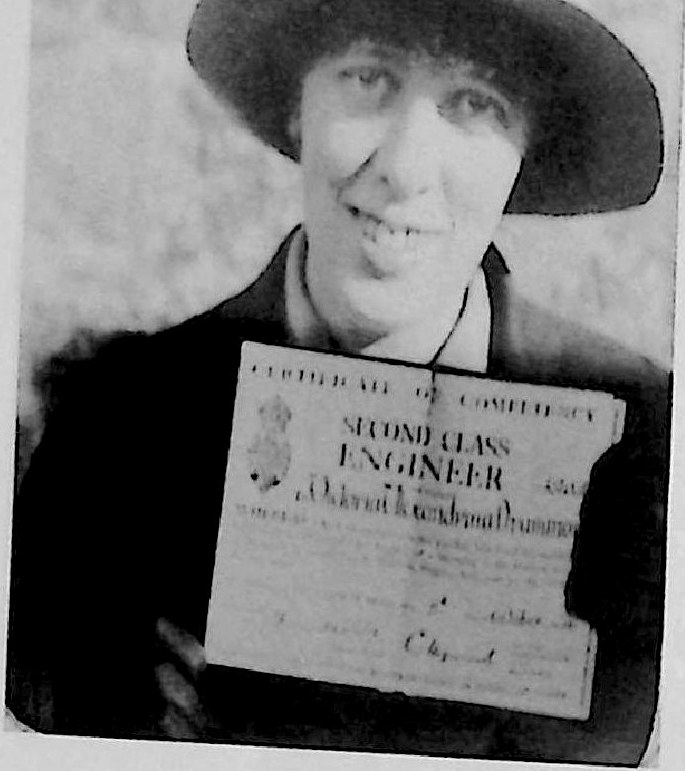 Her Second Engineer's certificate, 1926